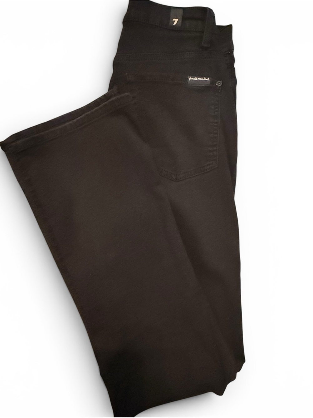 7 For All Mankind Black Flare Jeans Size 28